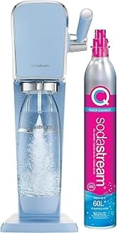 Art Sparkling Water Maker (Misty Blue) with CO2 and Dishwasher Safe Bottle