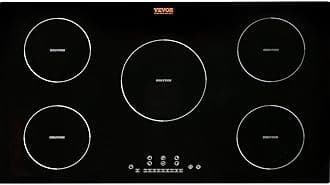VEVORElectric Stove, 5 Burner, 36 Inch Induction Cooker, Built-in 9200W Magnetic Stove, Multi-Function 9-Level Heating Burner, LED Touch Screen with Child Lock and