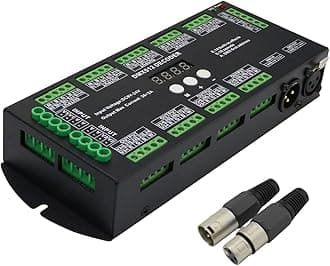 AKEPO36CH DMX RGBW LED Digital Display Decoder, DMX512 Controller for RGBW LED Lights DC9-24V 2A/CH with 14 Built-in Effects(36 Channel with Display)