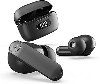 Boat Airdopes 121 PRO True Wireless Earbuds in Ear W/Quad Mic Enx, Low Latency Mode for Gaming, 50H Playtime, Iwp, Ipx4, Battery Indicator Screen(Active Black)