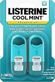 Listerine Pocketmist Cool Mint Oral Care Mist to Get Rid Of Bad Breath, 2 Pack (Pack of 12)