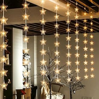 Warm White LED Star String Lights – Decorative Fairy Lights for Bedroom, Balcony, Wall, Window, Wedding, Party, Diwali, Christmas & Home Decoration