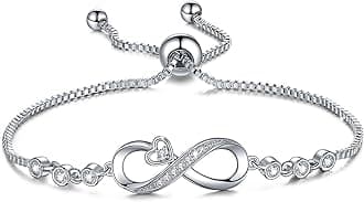Gifts for Women Mom, Infinity Love Bracelets for Women, Valentines Day Birthday Jewelry Gifts for Her Girls Girlfriend Mom Wife from Daughter Son