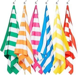 Dock & Bay Quick Drying Towel - for Sports & Gym - Compact, Lightweight - 100% Recycled - Includes Bag - Cabana - Set of 6, Large (160x90cm, 63x35)