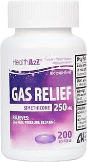 HealthA2Z® Gas Relief, Simethicone 250mg, Fast Acting Gas Relief, Bloating, Pressure, Discomfort, 200 Softgels