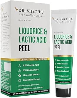 Liquorice & 8.8% Lactic Acid (AHA) Chemical Peel For Even-Toned, Glowing Skin With 2% Niacinamide, Calendula Extract, AHA Peeling Solution For Face, Chemical Exfoliator For Unisex, 30g