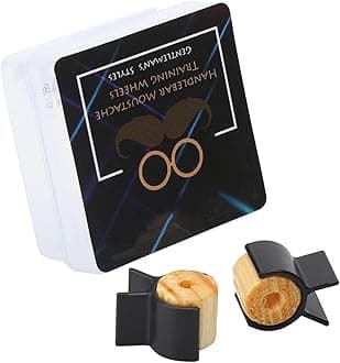 Uxsiya Mustache Shaping Template Portable Convenient Handlebar Moustache Training Wheel Practical for Beauty for Household(Black)