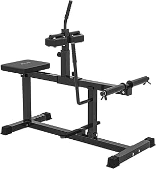 Soozier Seated Calf Raise Machine, Adjustable Calf Machine Leg Extension, for Home Gym, Waist, Arm Training