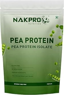 - NAKPRO 100% Pea Protein Isolate, Mango - 500g | 26g Protein, 4.9g BCAA | Natural Vegan Plant Protein Powder | Easy To Digest | All Essential Amino Acids for Muscle Gain and Recovery