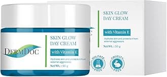 DermDoc Skin Glow Day Cream With Vitamin E, 50 g | Oil Free Moisturizer With Gel Cream Texture For Normal to Oily Skin | Hydrates, Protects Skin From External Aggressors, No Parabens & Sulphates