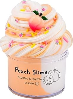 Peach Cake Butter Slime Kit, Party Favors Slime for Girls Boys, Soft & Non-Sticky, Putty Toys for Kids(7oz 200ML)