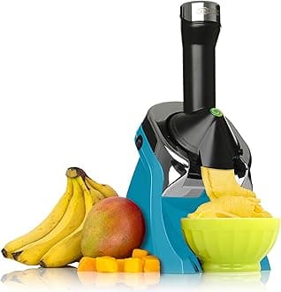 Yonanas 988TL Deluxe Vegan Non-Dairy Frozen Fruit Soft Serve Dessert Maker, BPA Free, Includes 75 Recipes, 200 Watts, Teal