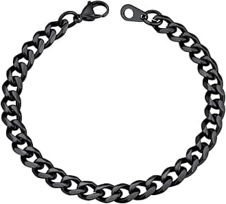 U7 Link Bracelets for Men, Cuban Link/Rope/Watch Band Solid Bracelet, Silver Black Gold Color Wrist Bracelet 3/6/9/12/15mm Width, 6.5/7.5/8.3 Inch Length, Hand Chain Jewelry for Mens Women
