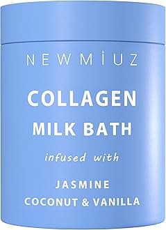 Creamy Coconut Collagen Milk Bath Soak Powder Moisturize & Soften Skin – Vanilla Jasmine Luxury Spa Bubble Bath Salt Mother's Birthday Christmas Relaxation Gifts for Women Perfect Stocking Stuffers