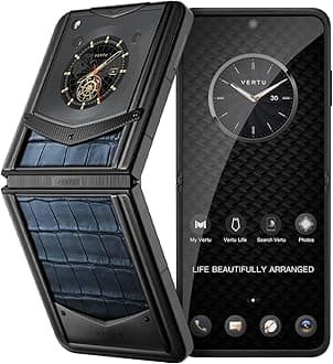 Vertu IRONFLIP Alligator Skin Flip Cell Phone, Unlocked Android 5G Smartphone, Foldable Design, One-Hand Control, 50MP Camera, 12G+512G, Dual SIM, 6.9" 120Hz OLED, 65W Fast Charge (Navy Blue)