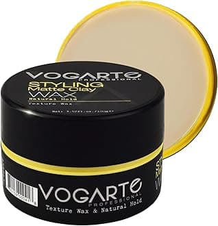 Hair Styling Matte Clay for Men, Strong Hold Zero Shine Hair Wax, Natural Textured Finish with Volume Boost, Water-Based Formula, No Residue, For Short & Medium Hair, 3.52 oz