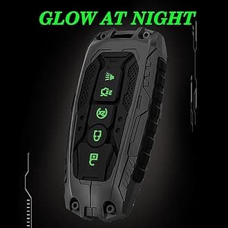 Heavy Metal Key Fob Cover for Ford,Key Fob Cover Case Protector Compatible with Ford Explorer Fusion Escape Edge Expedition F150 F250 F350 F450 F550 Maverick Mustang 3/4/5 Buttons(A-Silvery)