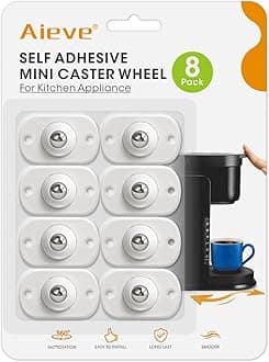 Aieve Appliance Rollers, 8 Pack Small Appliance Slider, Self Adhesive Caster Wheels, Mini Swivel Wheels for Kitchen Countertop Easy Moving