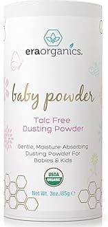 Talc-Free Organic Baby Powder - USDA Organic Dusting Powder with Arrowroot, Calendula and Cornstarch for Newborns, Babies or Toddlers - Soothing, Fragrance Free, Made in USA (3oz/85g)