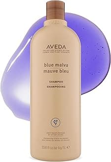 Blue Malva Shampoo | Purple Shampoo for Gray and Blonde Hair | Neutralizes Brassiness and Yellow Tones |With Blue Malva and Coneflower | 95% Naturally Derived* | Liter Size | 33.8 Fl Oz