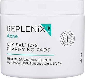 Replenix Acne Solutions Gly-Sal 10-2 Exfoliating Acne Pads with Glycolic Acid and Salicylic Acid, 60 count