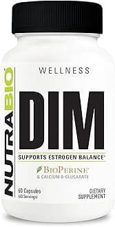 NutraBio DIM Supplement, Supports Estrogen Balance, 100mg - 60 Vegetable Capsules