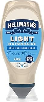 Light Mayonnaise Condiment 100% recycled squeeze bottle light mayo for burgers, sandwiches and salads, 430ml