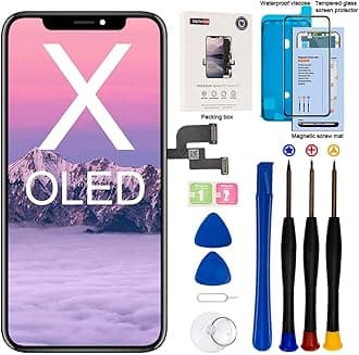 EFAITHFIX for iPhone X Screen Replacement OLED [NOT LCD] 5.8 Inch Display Digitizer 3D Touch Screen Frame Assembly with Repair Tools Kit Waterproof Adhesive Tempered Glass for Model A1865/A1901/A1902