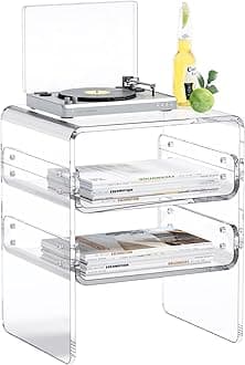 Clear Acrylic 3-Tier End Table/Nightstand – Sleek Bedside Storage with Durable Design, Perfect for Bedrooms, Living Rooms, or Modern Interiors – Ideal as a Bedside Table or Sofa Side Piece (Clear)