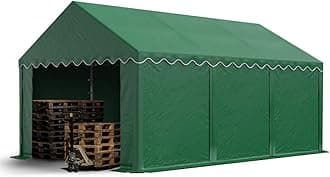 TOOLPORT Storage tent 3x6 m PVC 750 N waterproof dark green shelter with ground frame