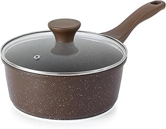 SENSARTE Saucepan Nonstick with Lid 2.0 Quarts Granite Coating Sauce Pot Small Kitchen Cooking Pot, Induction Comptable, Free of Intentionally Added PFOARecycled Claim Standard 100Recycled Claim Standard Blended