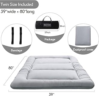 MAXYOYO Floor Mattress Futon Mattress, Thicken Daybed Futon Sleeping Pad Foldable Roll Up Mattress Boys Girls Dormitory Mattress Pad Kids Floor Lounger Bed Couches and Sofas, Grey, Twin Size