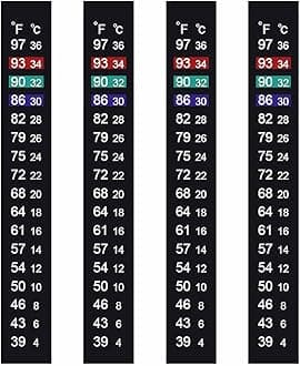 Brewing Thermometer Strip, Adhesive Strip Thermometer, Aquarium Thermometer Sticker,Thermometer Sticker Fish Tank/Kombucha,39ââ€žâ€° to 97ââ€žâ€° & 4ââ€žÆ’ to 36ââ€žÆ’ (4PCS)