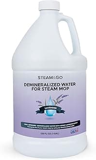 - Steam & Go Demineralized Water for Steam Cleaner - PVC-Free Floor Cleaning Solution Compatible for All Steam Mops - Multi-Surface Cleaner for Home Surfaces - Lavender Scent, 128 Fl oz