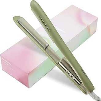 2-in-1 Hair Straightener & Curler, Smooth & Shiny Hair with Ion Conditioning, 15 Sec Heat Up, 3D Ceramic Plates, 30 Min Auto Switch Off, Gift Wrap, Gifts for Women, Matcha Green - EH-HV31