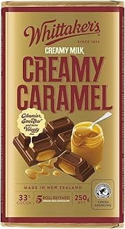 Whittakers Creamy Caramel Milk Chocolate Bar, a Luscious, Creamy and Has Super Smooth Milk Chocolate 250g, 33% Cocoa (From New Zealand)