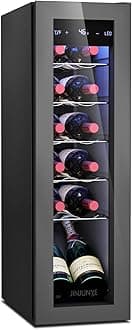 12 Bottle Compressor Wine Cooler, Wine Fridge Small, 41-64°F, Freestanding Wine Cooler Refrigerator with Digital Temperature Control, Wine Cellar Gift for Wine Lover, Black