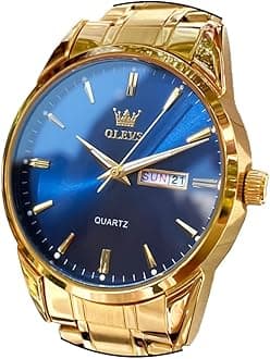 – OLEVS Watch for Men Stainless Steel Business Dress Analog Quartz Men Watch Large Face Day Waterproof Luminous Classic Wrist Watch