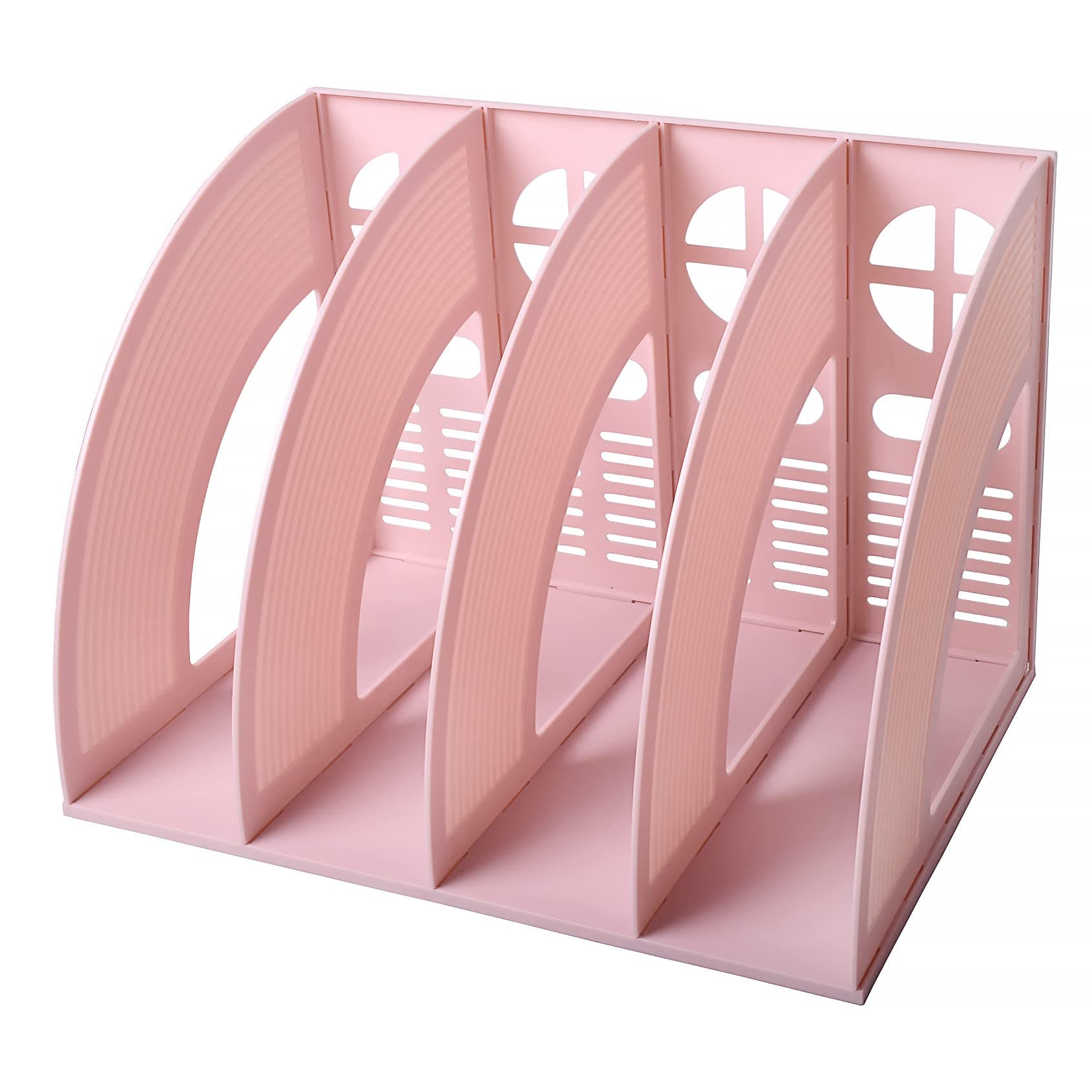 Open Slots Plastic Magazine File Holder