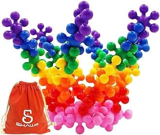 SHAWE Building Blocks Kids Educational STEM Toys Building Discs Sets Interlocking Solid Plastic for Preschool Kids Boys and Girls, Safe Material - Package with Storage Bag