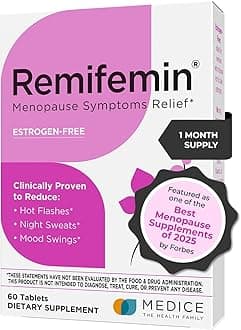 Remifemin - Menopause Symptoms Relief - Clinically Proven Ingredients - Menopause Supplements - Black Cohosh - Estrogen-Free - Made in Germany - 60 Tablets