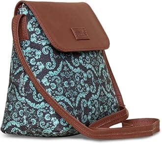 ZOUKPrinted Women's Hand Crafted Vegan Leather Flap Sling Bag