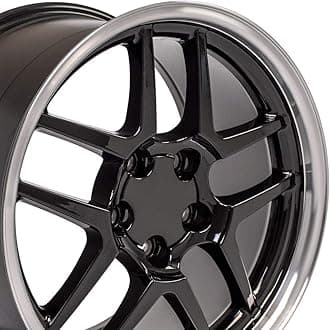 OE Wheels CV04 18 Inch Rim Fits Corvette C5 Z06 Style 5x120.65 18x10.5 Gloss Black Machined Lip - Hollander 5124 (1)