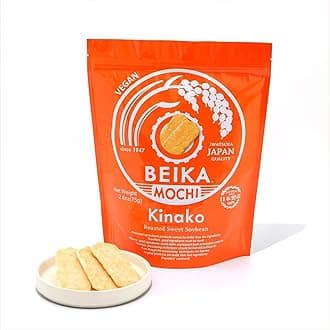 [Beika Mochi] Kinako (Roasted Sweet Soybean) Flavor Japanese Rice Mochi Snack | Vegan | Made with 100% Japanese Rice & Hokkaido Soybean (75g)