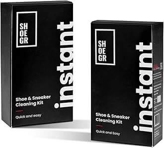 SHOEGR Instant Shoe Cleaning Kit | 150ml Shoe Cleaning Foam & 1 All-Purpose Brush, White Shoe Cleaning Kit, Shoe Cleaner Kit For Sneakers, Sports, Suede, Rubber | Shoe Cleaner Foam Spray