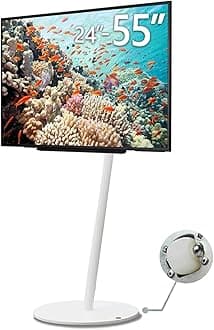 WALL Seven Stand A2 High Type | Minimalist Rolling TV Stand for 24–55 Inch | Satin White | Portable, Space Saving, Height Adjustable | for Living Room and Bedroom | Japan-Engineered Design