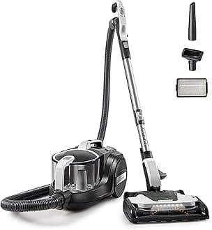 Kenmore DC5070 500 Series Bagless Canister Vacuum with Hair Eliminator Brushroll，2-Motor Cyclonic Technology, HEPA Filtration & 24' Auto Cord Rewind for Pet, Carpets, Hard Floors, Stairs, White