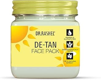 DR.RASHEL De-Tan Face Pack for Glowing Skin, Oil Control, Acne, Pimples, Detan, Blemishes, Pigmentation & Brightening, Face Cleansing for Face & Body (380 Ml)