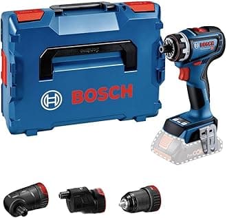 Bosch Professional18V System Cordless Drill/Driver GSR 18V-90 FC (FlexiClick System, Hard Torque of 64 Nm, brushless Motor, 2-Gear, incl. 1x GFA 18-M, 1x GFA 18-E, 1x GFA 18-W, in L-BOXX)