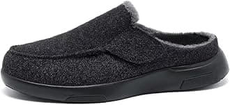 OrthoComfootMen's Orthopedic Walking Shoes Loafers Slip On: Comfortable Casual Plantar Fasciitis Shoes Black, Outdoor Arch Support Relaxed Fit Shoes for Neuropathy Recovery Size 10